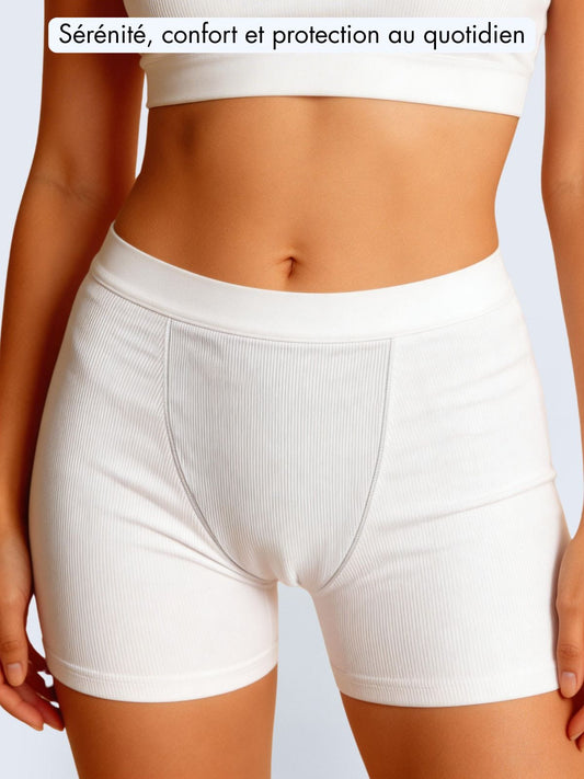 Boxer absorbant côtelé fuites urinaires Femme