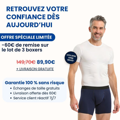 Boxer d’incontinence ultra-absorbant Homme