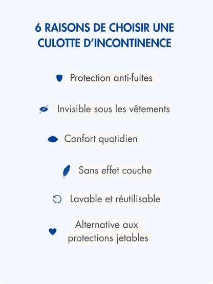 Culotte Emma sans couture d’incontinence