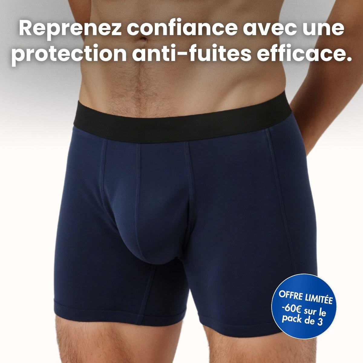 Boxer d’incontinence ultra-absorbant Homme
